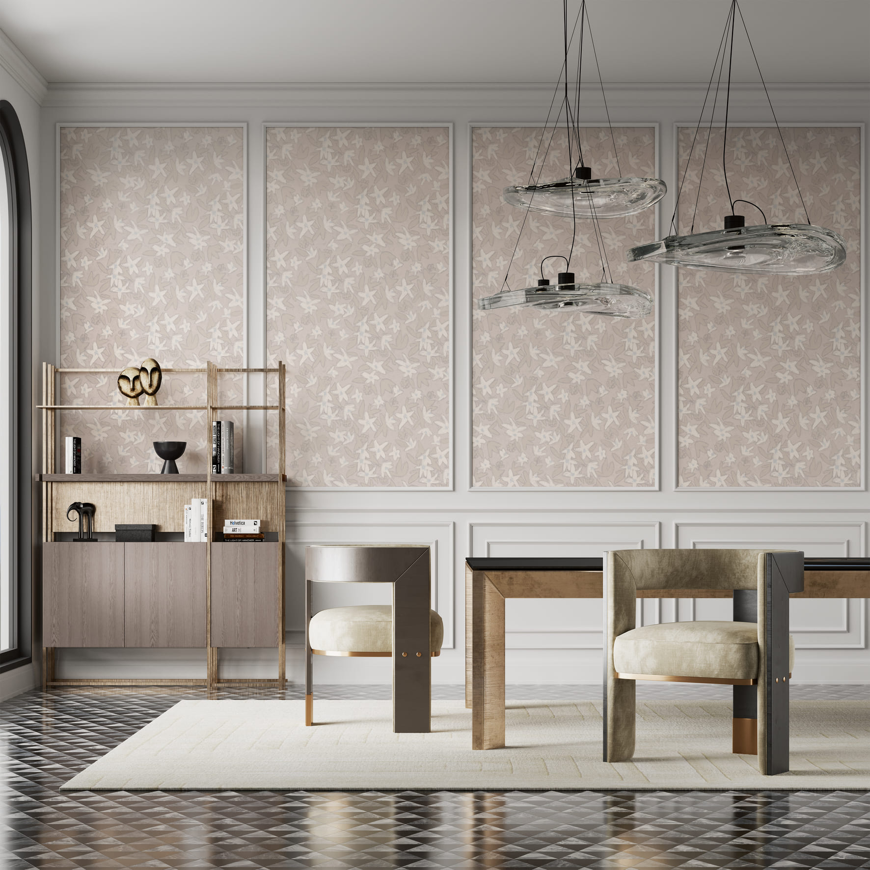 Обои Luna Крафт Пастель CRF5 002/2 10,05×1 фото в интерьере